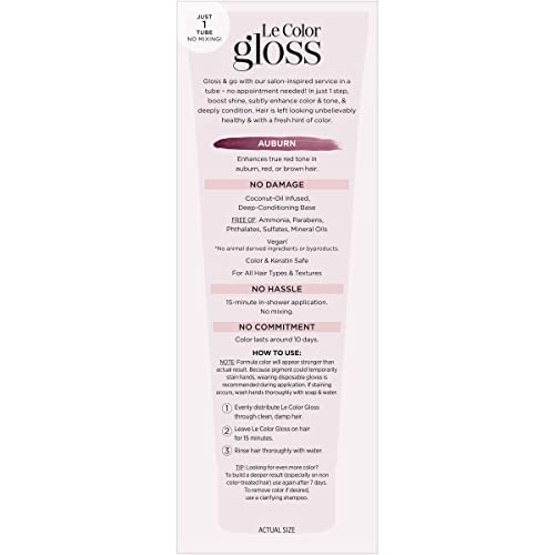 L’Oréal Paris Le Color One Step Toning Hair Gloss, Auburn, 4 Ounce